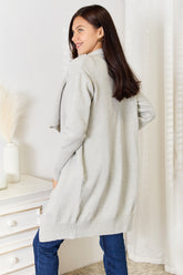 Open Front Duster Cardigan with Pockets - Cozy & Stylish Knitwear